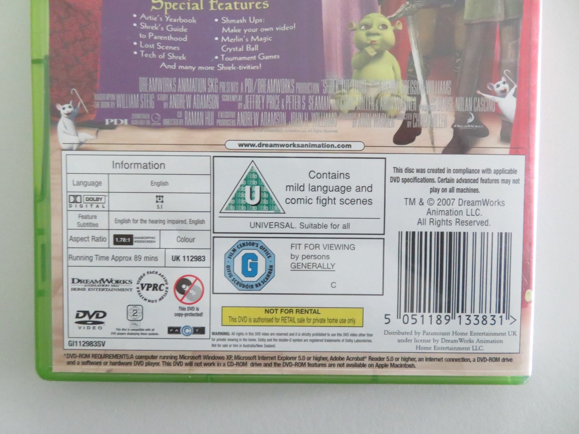 SHREK THE THIRD (DVD) MIKE MYERS EDDIE MURPHY 2007 REGION 2 Movie posters