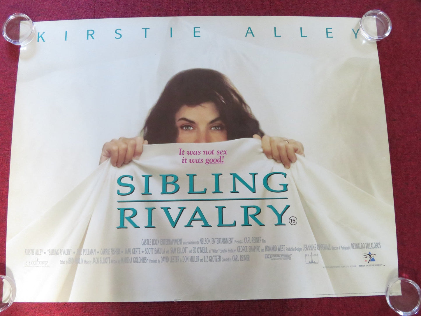 SIBLING RIVALRY UK QUAD ROLLED POSTER KIRSTIE ALLEY BILL PULLMAN 1990 Rendezvous Cinema Movie posters