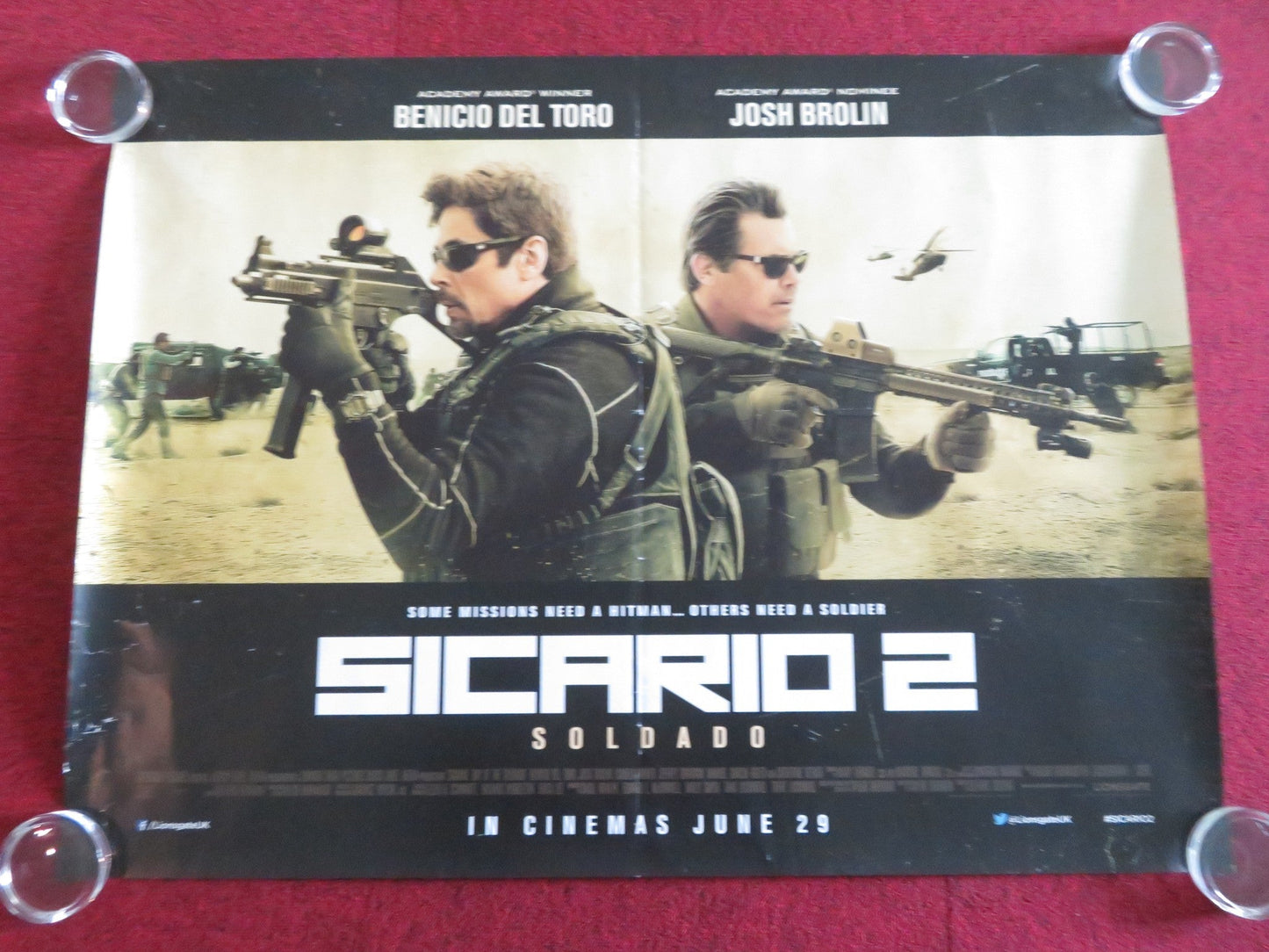 SICARIO 2: DAY OF THE SOLDADO UK QUAD ROLLED POSTER BENICIO DEL TORO 2018 - Rendezvous Cinema