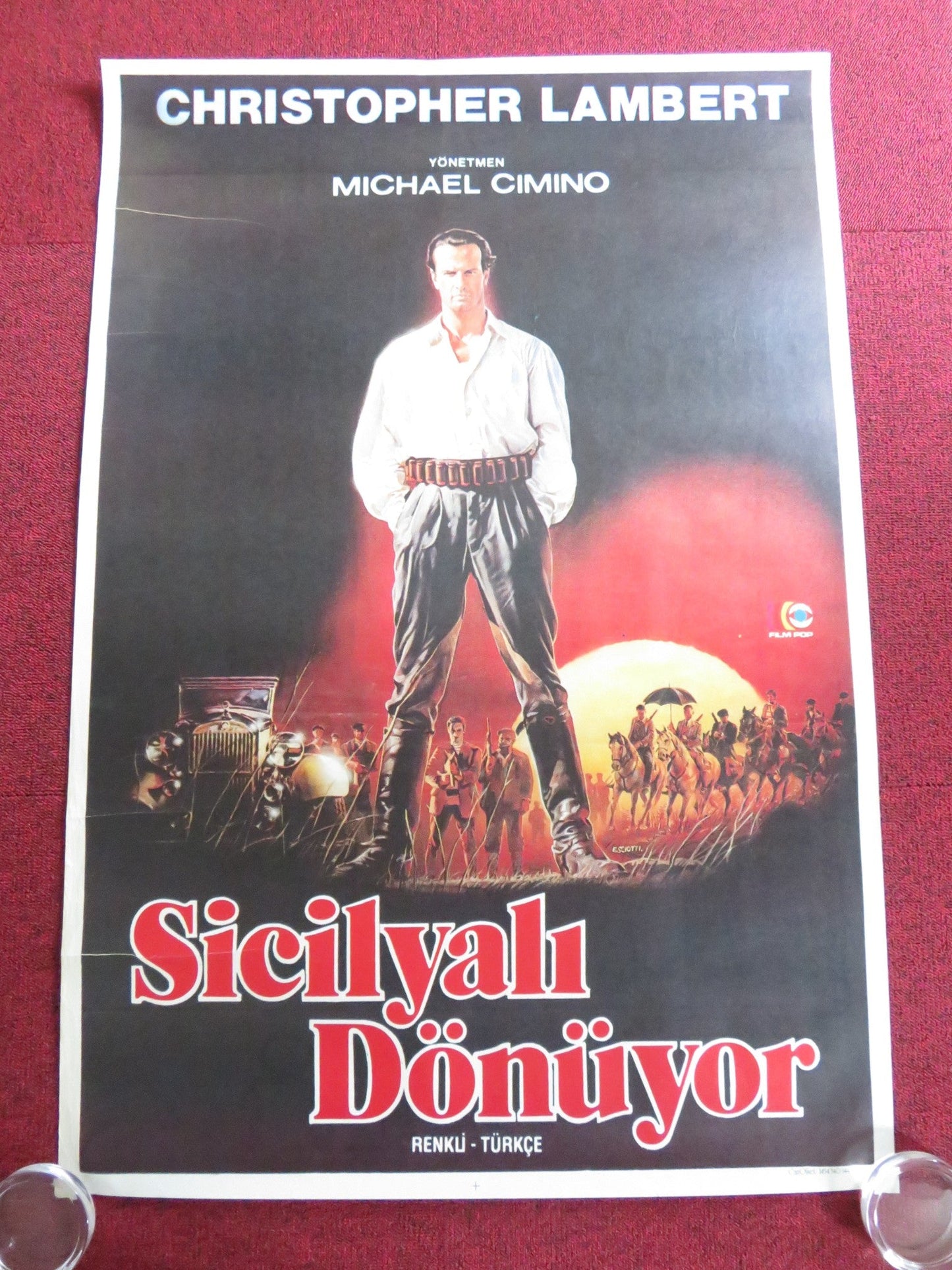 SICILIAN TURKISH POSTER ROLLED CHRISTOPHER LAMBERT TERENCE STAMP 1987 Rendezvous Cinema Movie posters