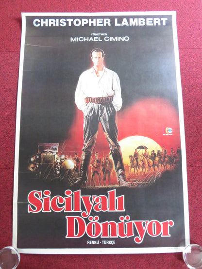 SICILIAN TURKISH POSTER ROLLED CHRISTOPHER LAMBERT TERENCE STAMP 1987 Rendezvous Cinema Movie posters