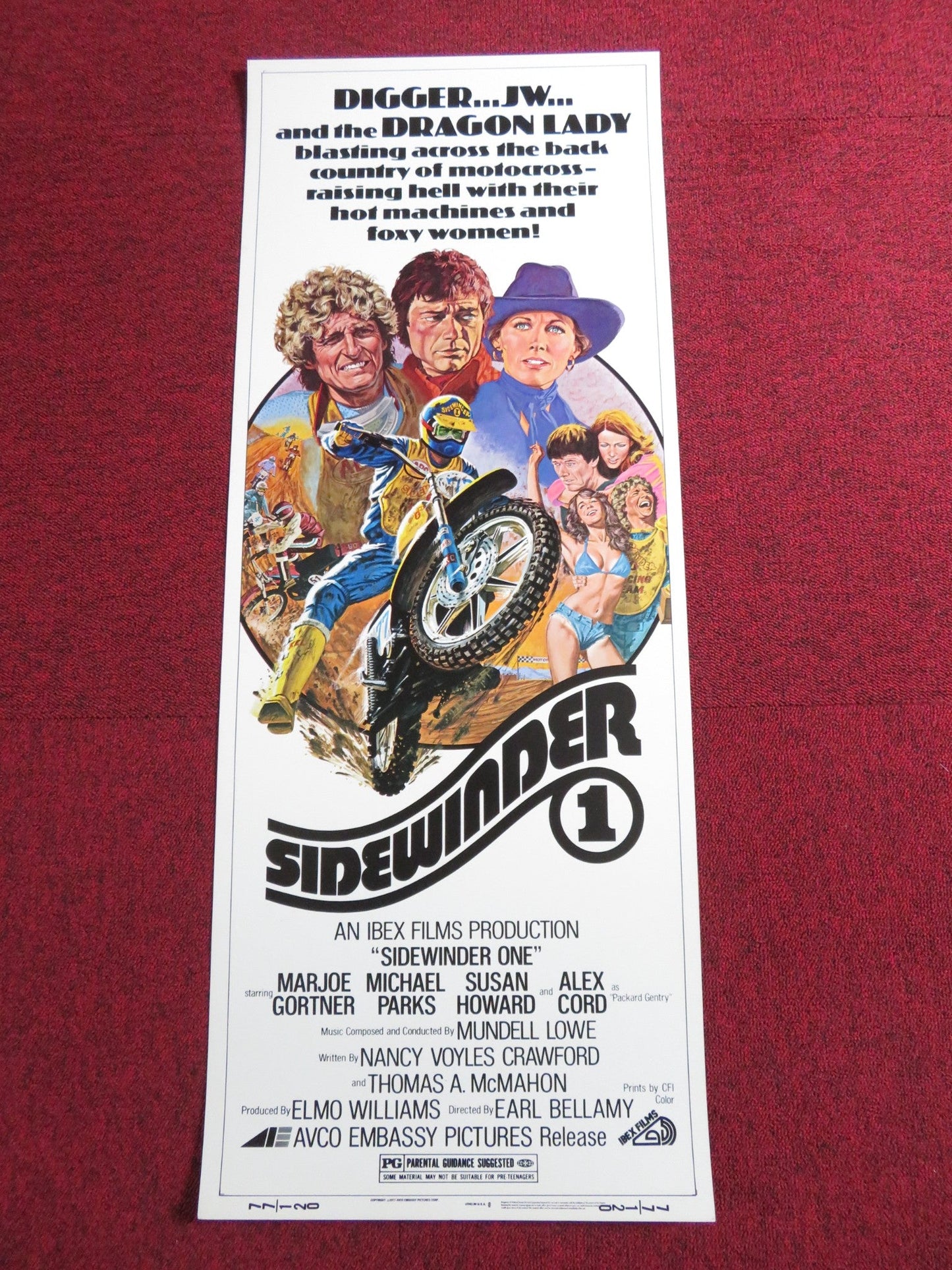 SIDEWINDER 1 US INSERT POSTER MARJOE GORTNER MICHAEL PARKS 1977 Rendezvous Cinema Movie posters