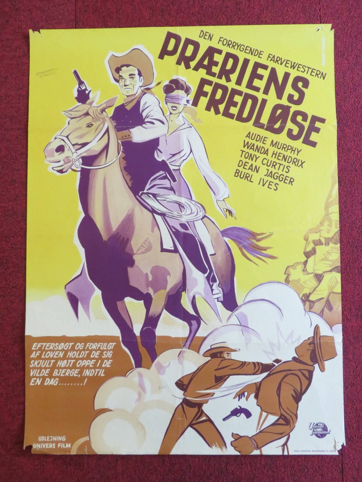 SIERRA DANISH POSTER ROLLED AUDIE MURPHY WANDA HENDRIX 1959 Rendezvous Cinema Movie posters