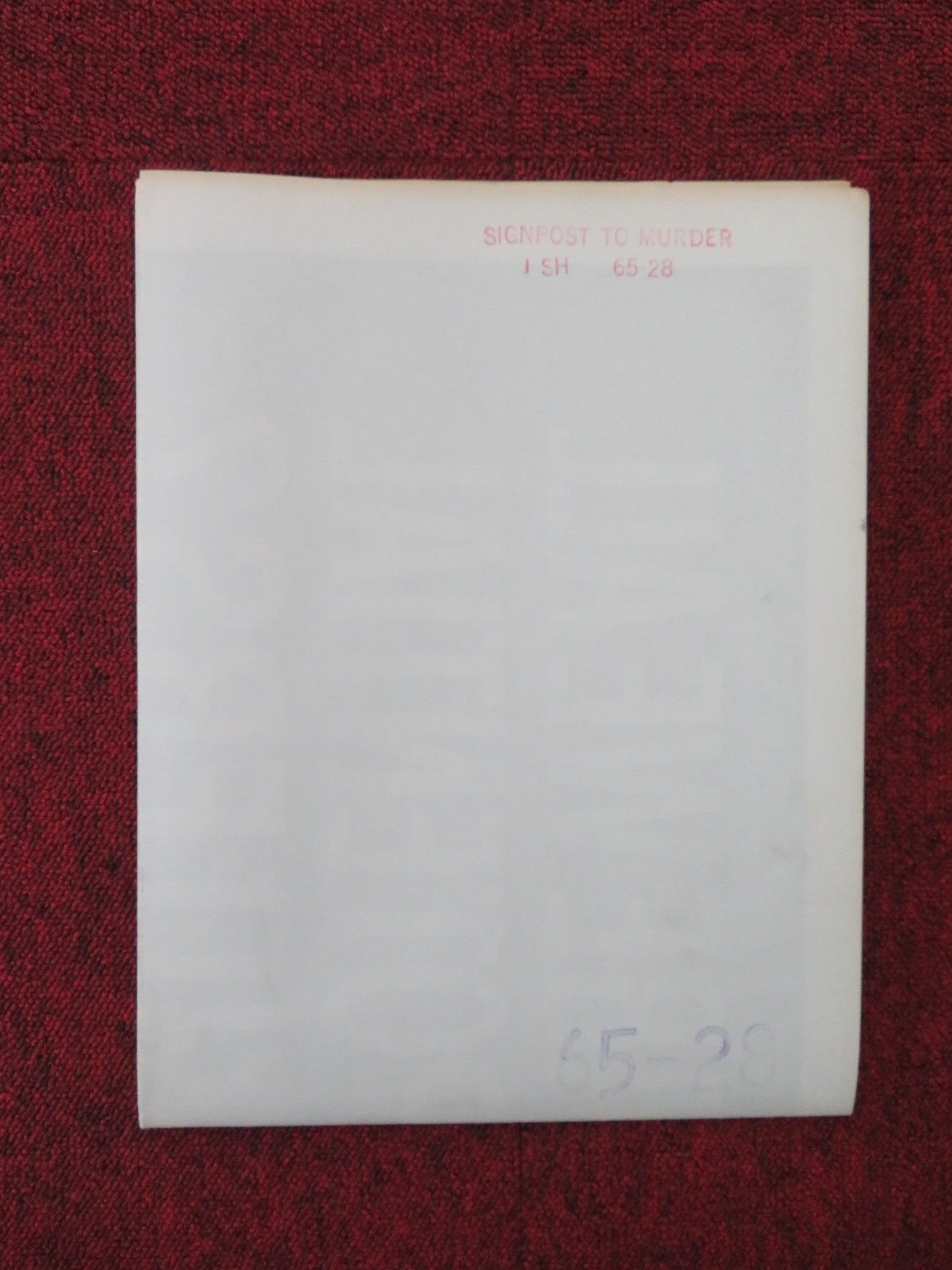 SIGNPOST TO MURDER FOLDED US ONE SHEET POSTER JOANNE WOODWARD WHITMAN 1965 Movie posters