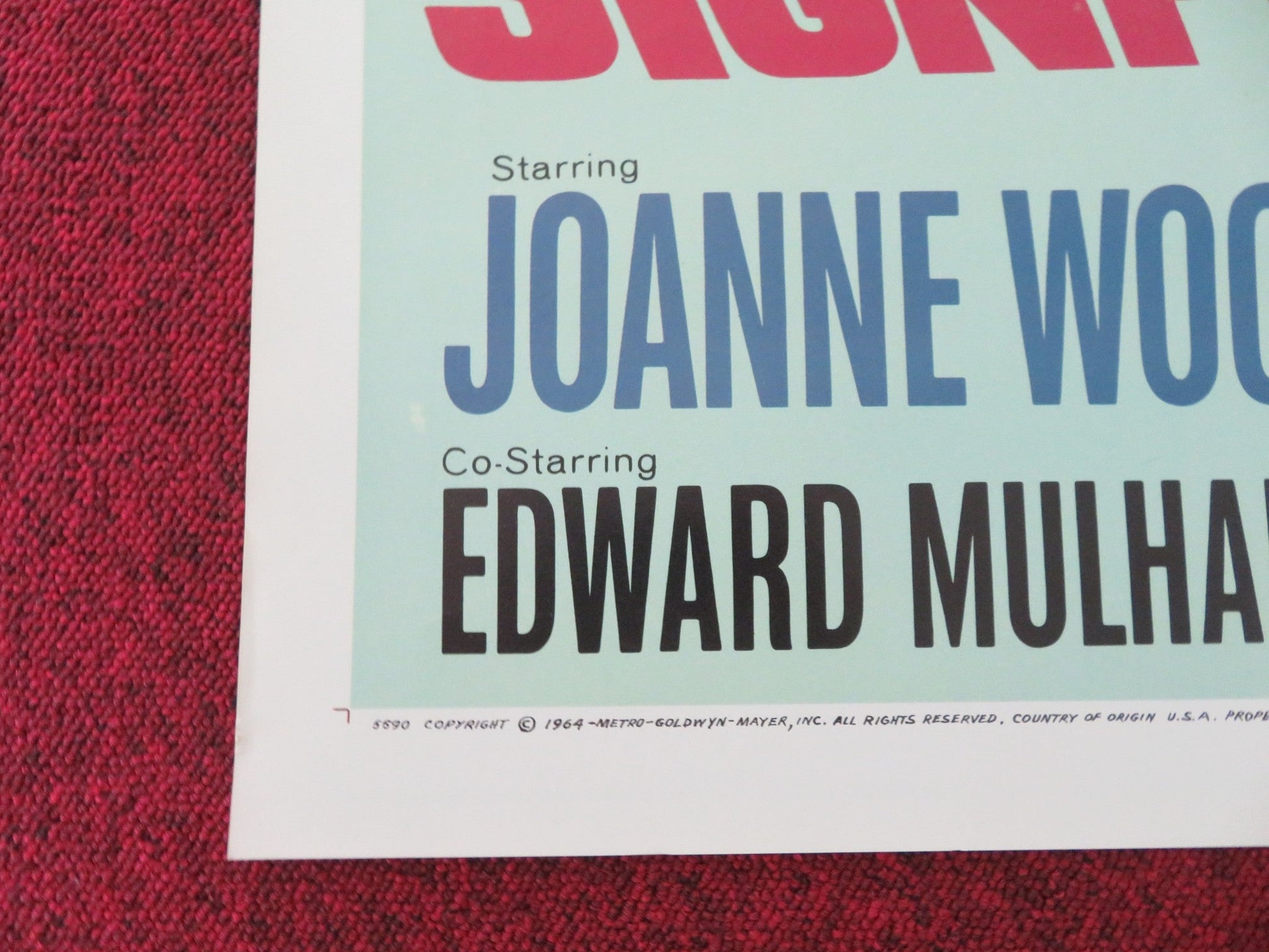 SIGNPOST TO MURDER FOLDED US ONE SHEET POSTER JOANNE WOODWARD WHITMAN 1965 Movie posters