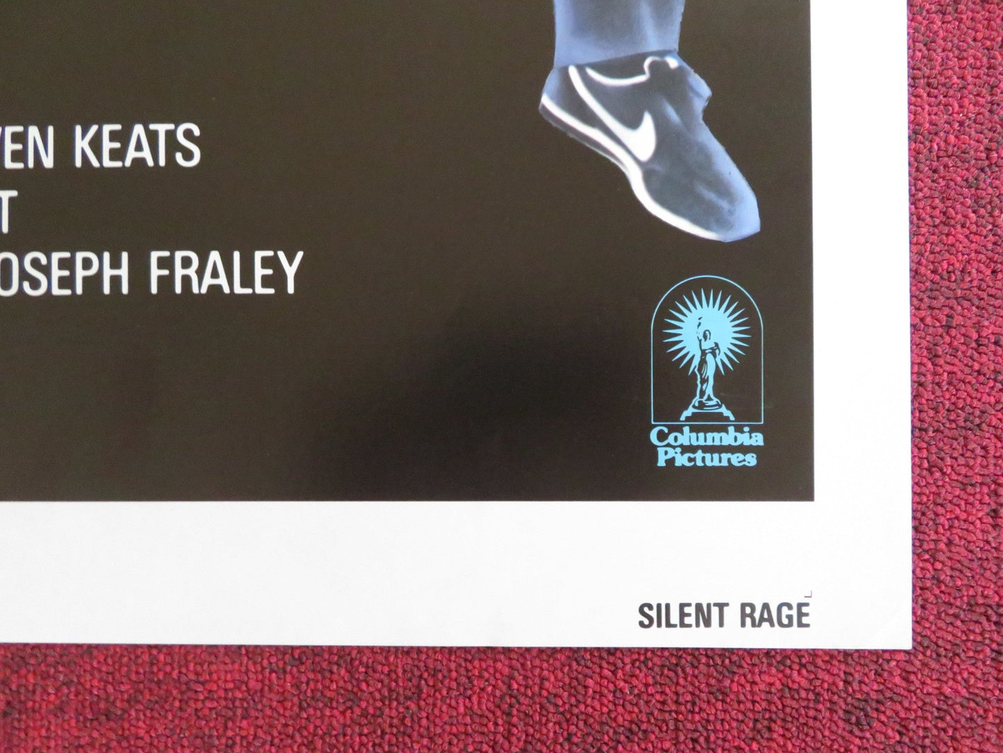 SILENT RAGE - B FOLDED US ONE SHEET POSTER CHUCK NORRIS RON SILVER 1982 Rendezvous Cinema Movie posters