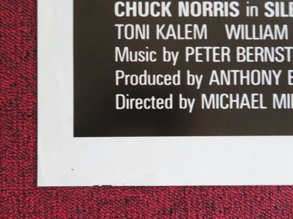 SILENT RAGE - B FOLDED US ONE SHEET POSTER CHUCK NORRIS RON SILVER 1982 Rendezvous Cinema Movie posters