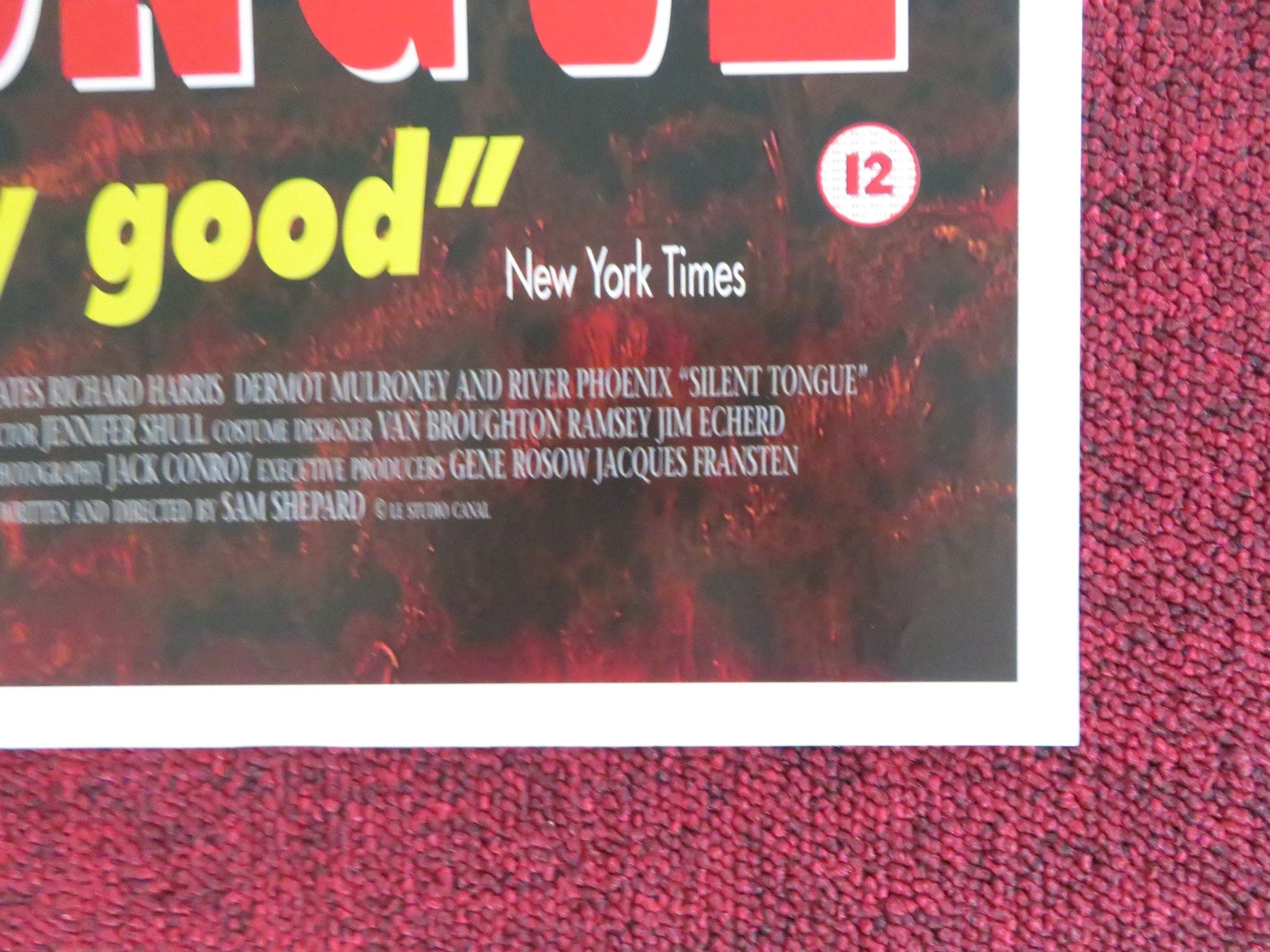 SILENT TONGUE VHS POSTER ROLLED RICHARD HARRIS RIVER PHOENIX 1993 Rendezvous Cinema Movie posters