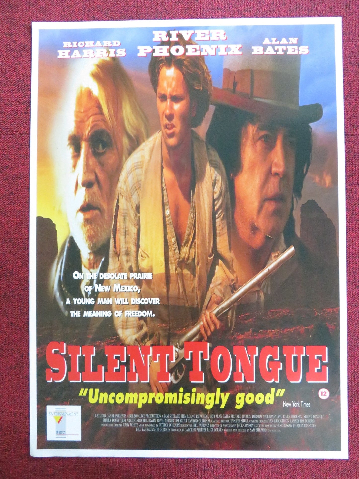 SILENT TONGUE VHS POSTER ROLLED RICHARD HARRIS RIVER PHOENIX 1993 Rendezvous Cinema Movie posters