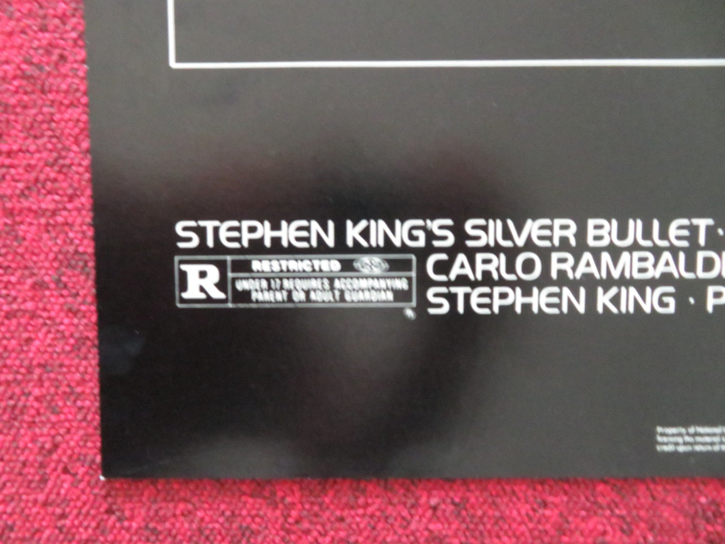 SILVER BULLET FOLDED US ONE SHEET POSTER STEPHEN KING GARY BUSEY COREY HAIM 1985 Movie posters