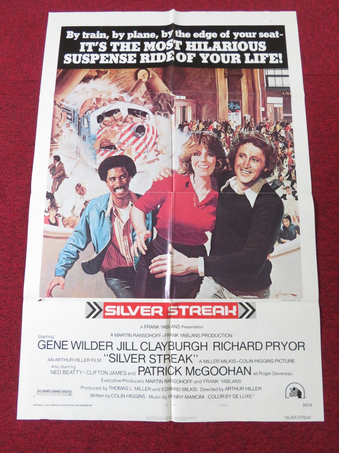 SILVER STREAK - STYLE A FOLDED US ONE SHEET POSTER GENE WILDER J. CLAYBURGH 1976 Rendezvous Cinema Movie posters