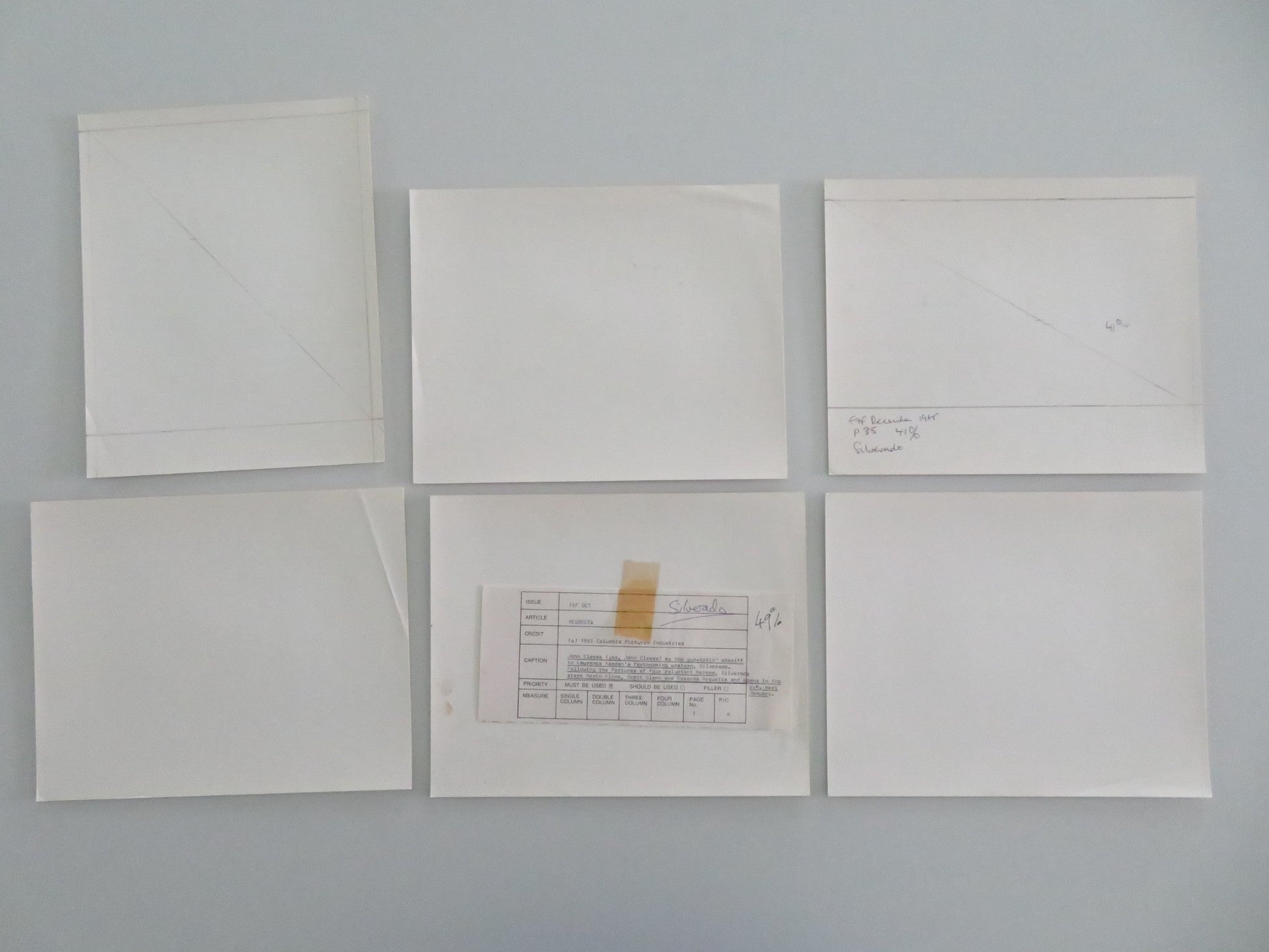 SILVERADO MOVIE STILL PHOTO LOT OF 6 KEVIN COSTNER SCOTT GLENN 1985 - Rendezvous Cinema