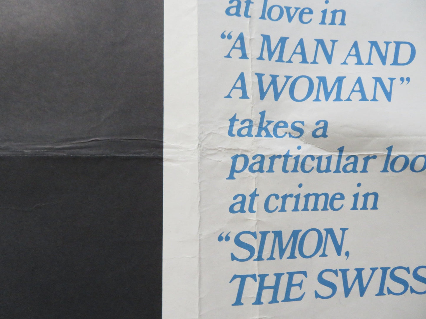 SIMON THE SWISS / THE CROOK UK QUAD ROLLED POSTER JEAN - LOUIS TRINTIGNANT 1970 Rendezvous Cinema Movie posters