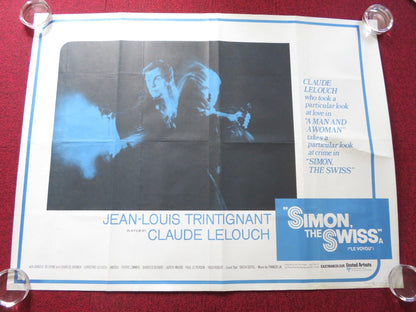 SIMON THE SWISS / THE CROOK UK QUAD ROLLED POSTER JEAN - LOUIS TRINTIGNANT 1970 Rendezvous Cinema Movie posters