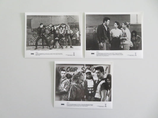 SING - B MOVIE STILL PHOTO LOT OF 3 PETER DOBSON LORRAINE BRACCO 1989 Movie posters