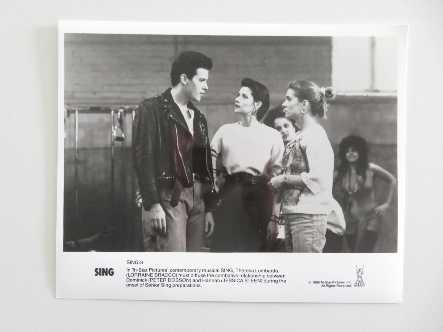 SING - B MOVIE STILL PHOTO LOT OF 3 PETER DOBSON LORRAINE BRACCO 1989 Movie posters