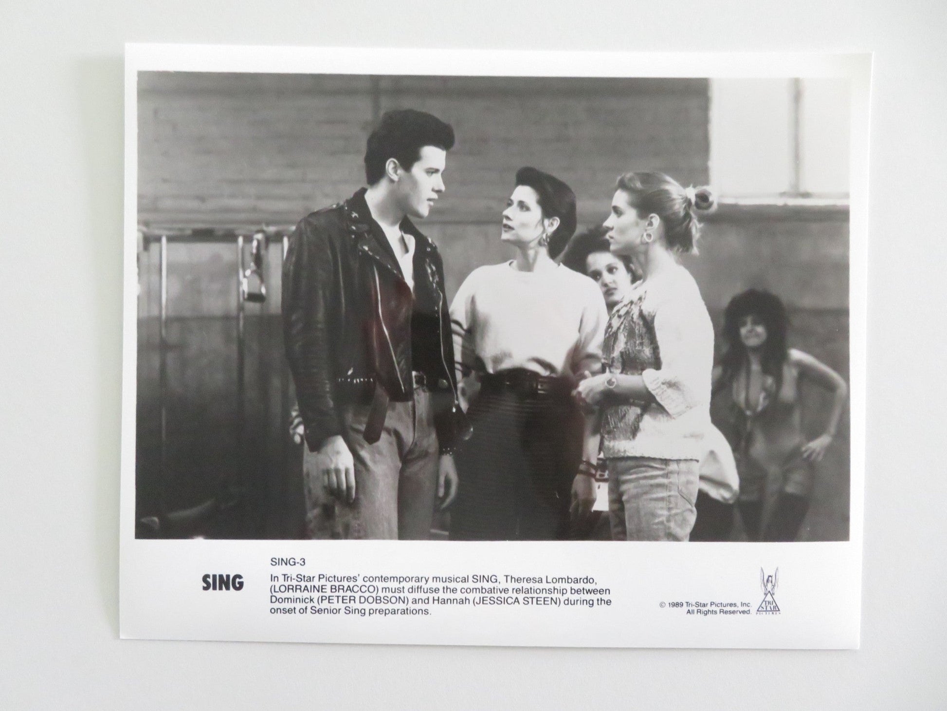 SING - B MOVIE STILL PHOTO LOT OF 3 PETER DOBSON LORRAINE BRACCO 1989 Movie posters
