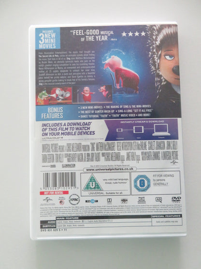 Sing (DVD) Matthew McConaughey Reese Witherspoon 2016 Region 2, 4, 5 Movie posters