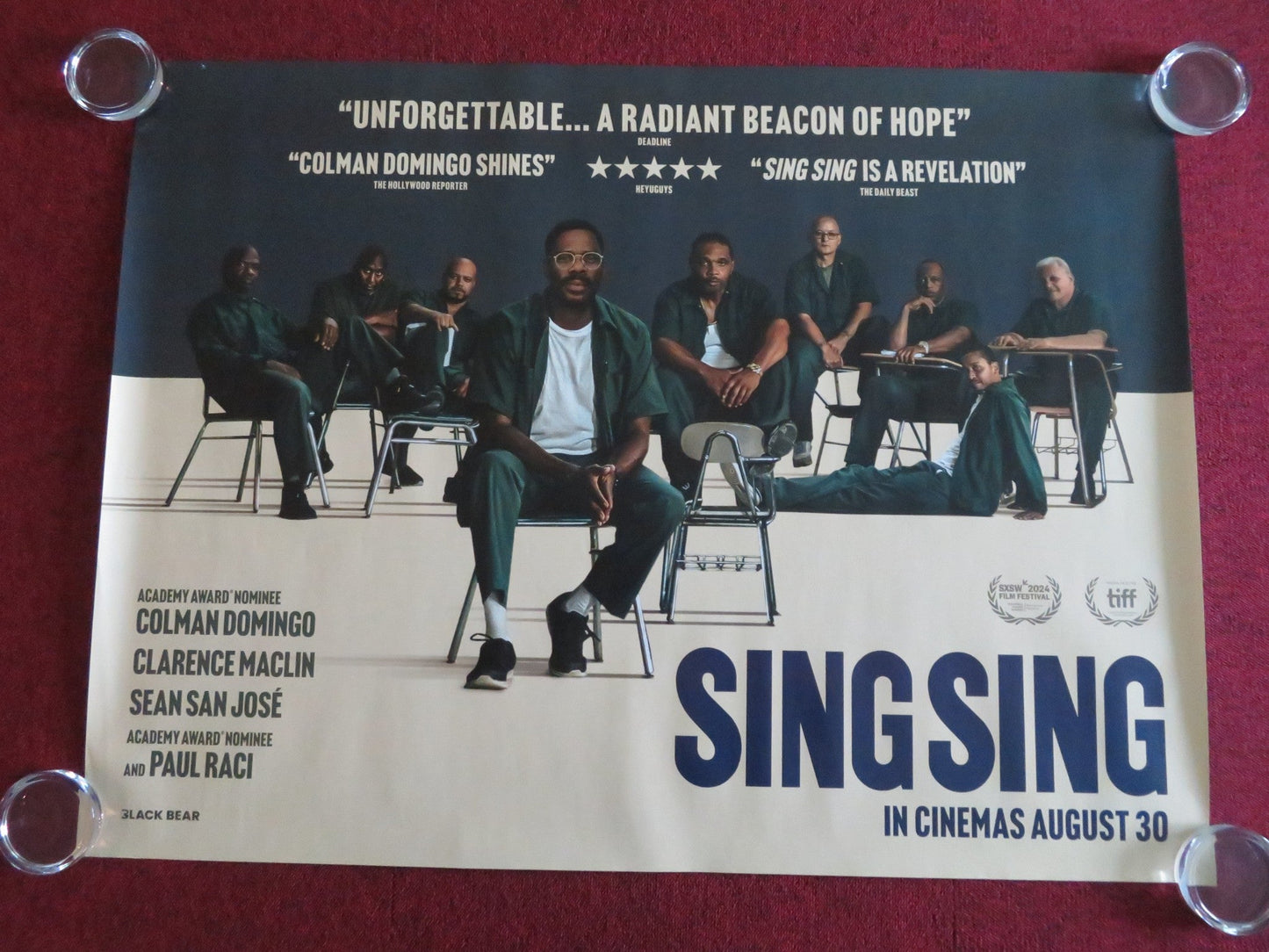 SING SING UK QUAD ROLLED POSTER COLMAN DOMINGO CLARENCE MACLIN 2023 Movie posters