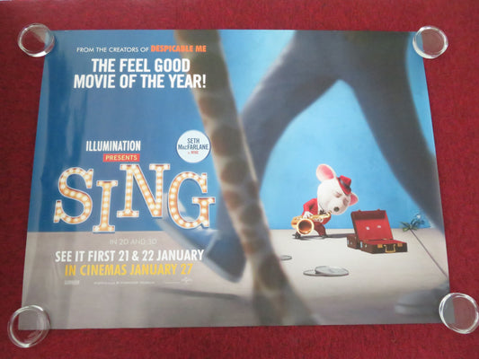 Sing UK Quad Rolled Poster Matthew McConaughey Reese Witherspoon 2016 Movie posters