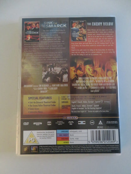 SINK THE BISMARCK / THE ENEMY BELOW (DVD) KENNETH MORE DANA WYNTER 1960 REGION 2 Movie posters