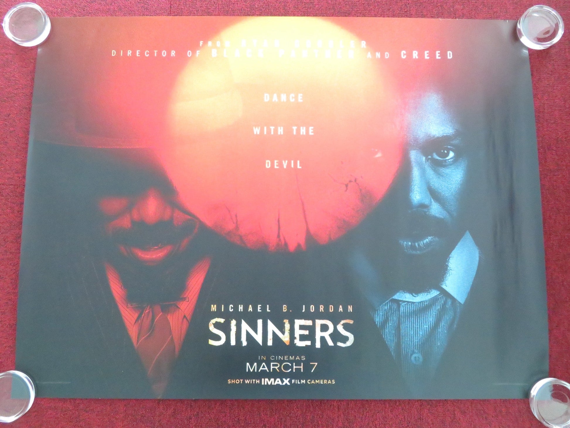 SINNERS - A UK QUAD ROLLED POSTER MICHAEL B. JORDAN MILES CATON 2025 Movie posters