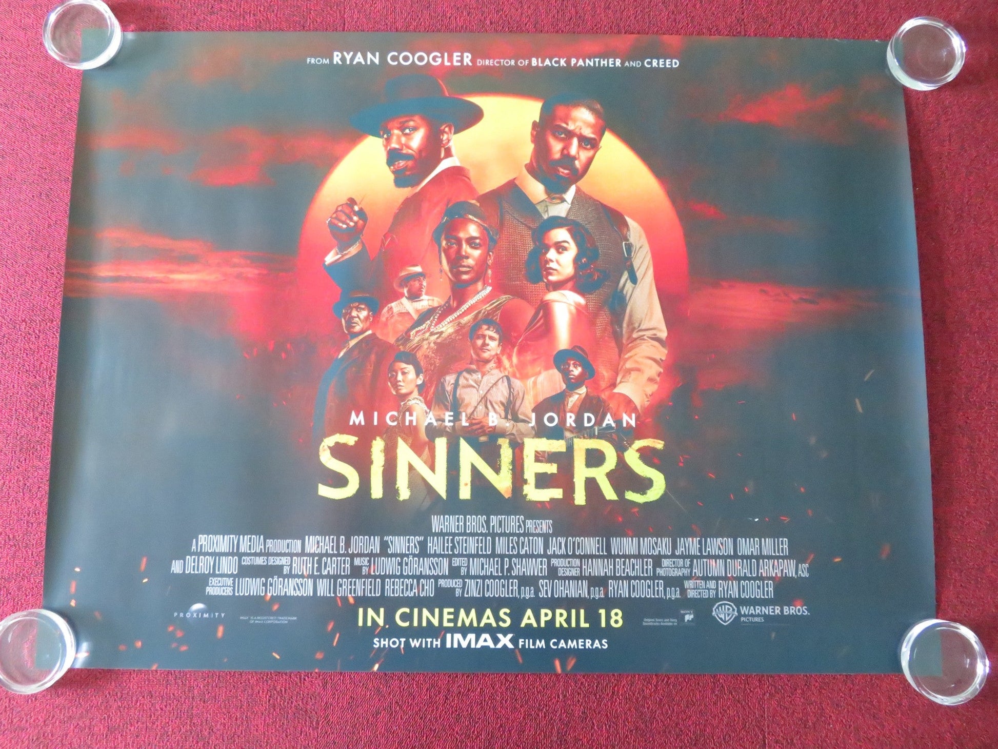 Sinners - B UK Quad Rolled Poster Michael B. Jordan Miles Caton 2025 Movie posters