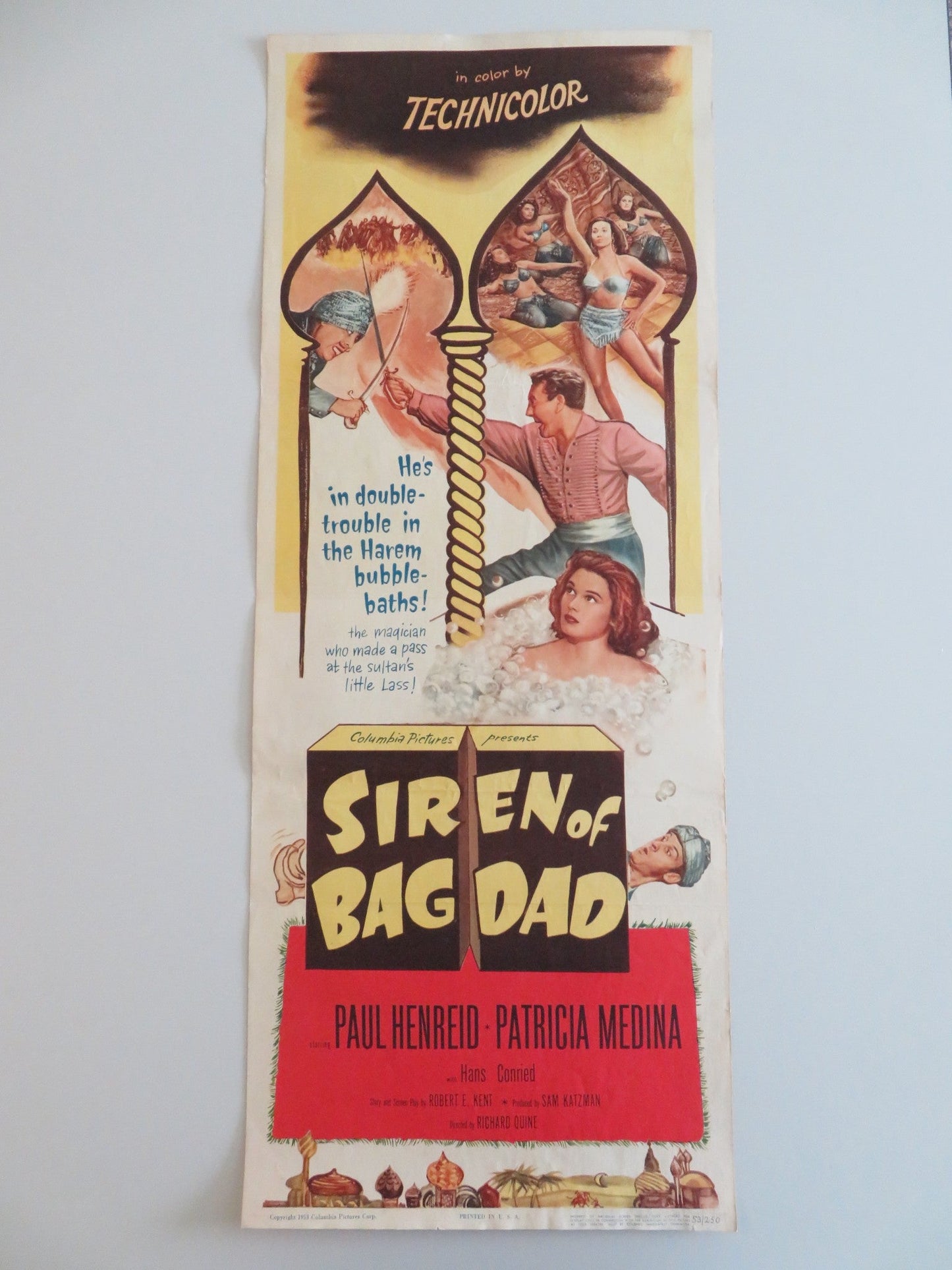 SIREN OF BAGDAD US INSERT POSTER PAUL HENREID PATRICIA MEDINA 1953 Rendezvous Cinema Movie posters