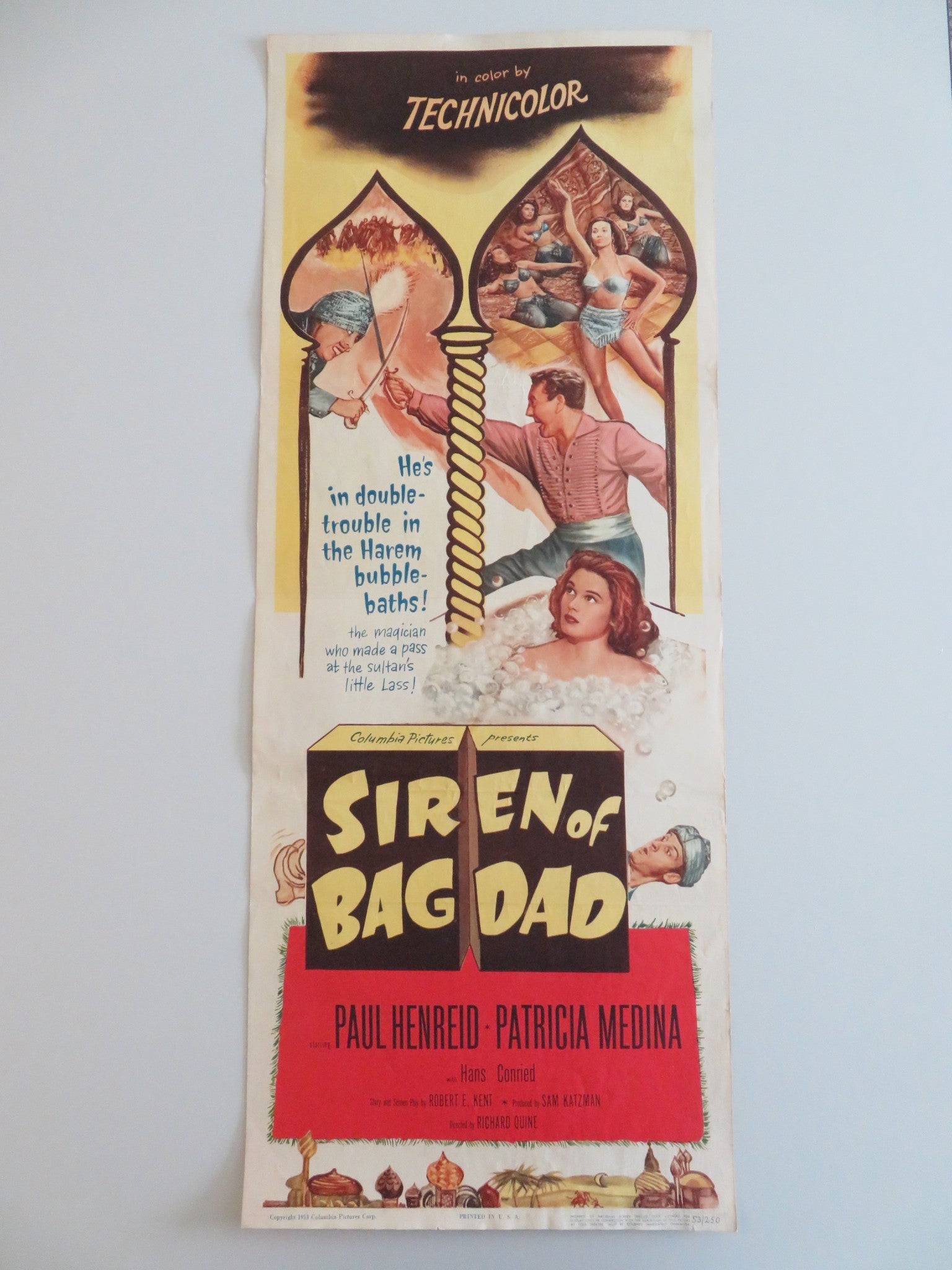 SIREN OF BAGDAD US INSERT POSTER PAUL HENREID PATRICIA MEDINA 1953 Rendezvous Cinema Movie posters
