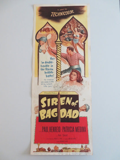 SIREN OF BAGDAD US INSERT POSTER PAUL HENREID PATRICIA MEDINA 1953 Rendezvous Cinema Movie posters