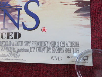 SIRENS VHS VIDEO POSTER ROLLED HUGH GRANT TARA FITZGERALD 1994 Rendezvous Cinema Movie posters