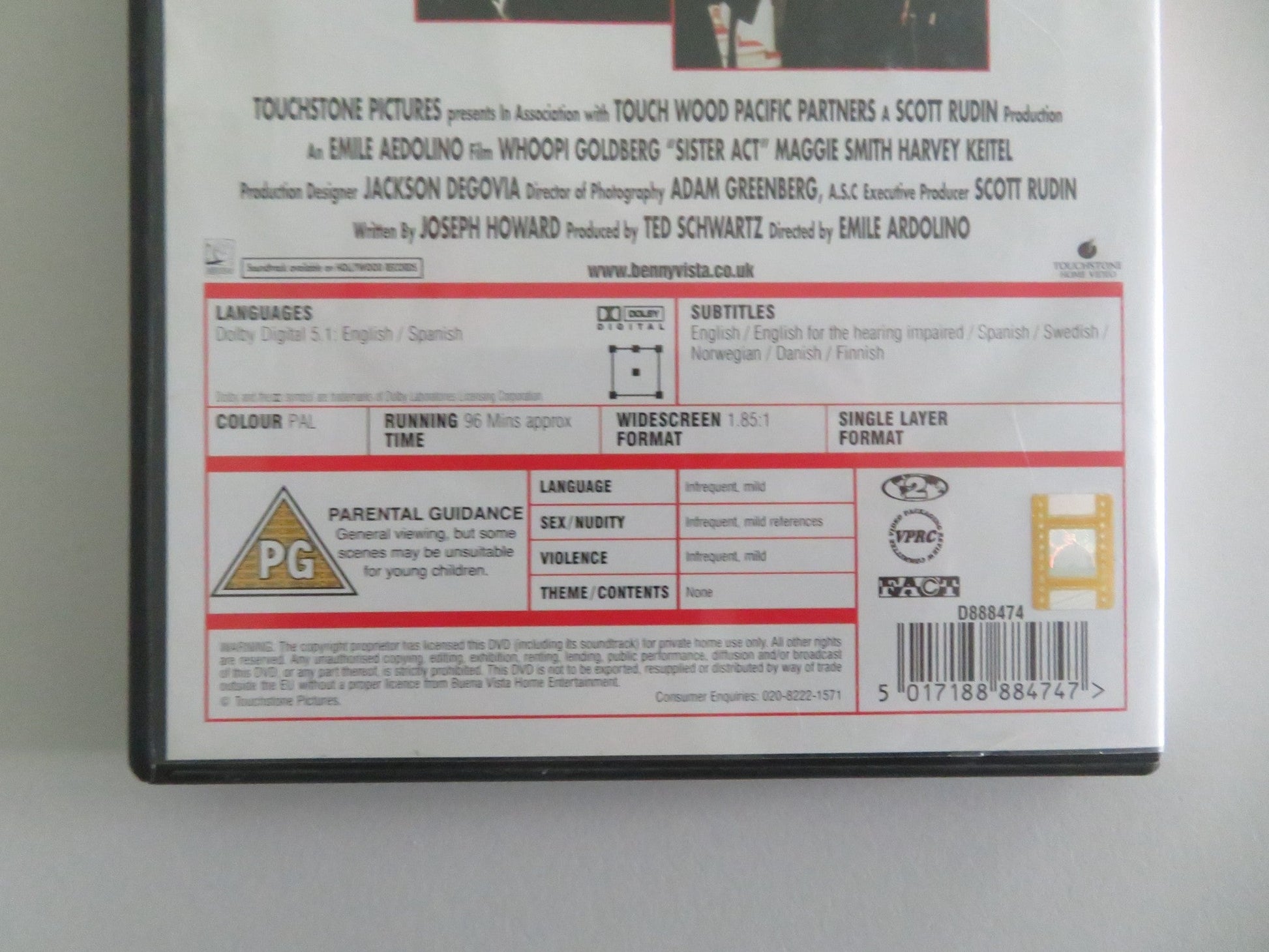SISTER ACT (DVD) WHOOPI GOLDBERG MAGGIE SMITH 1992 REGION 2 Movie posters