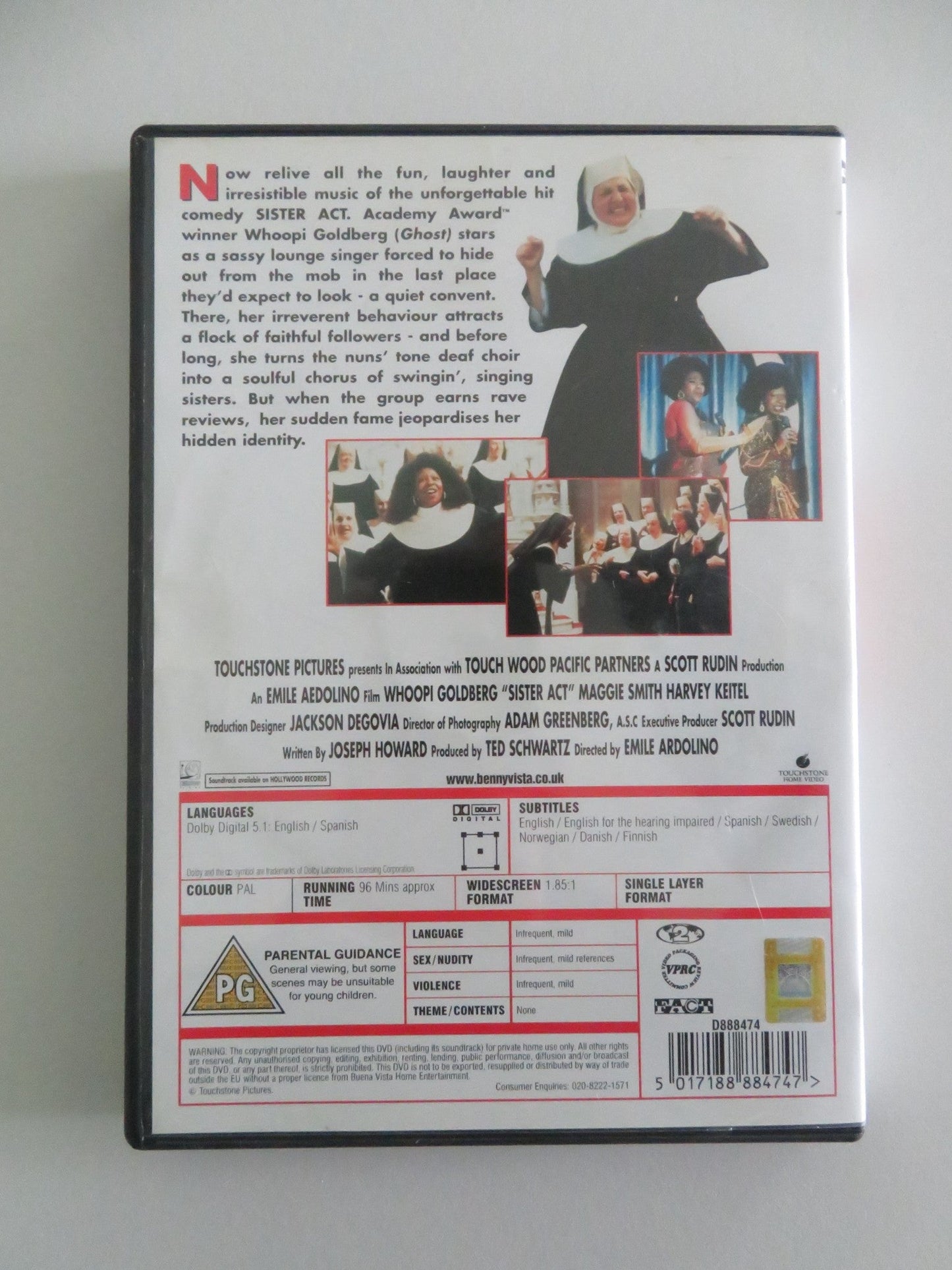 SISTER ACT (DVD) WHOOPI GOLDBERG MAGGIE SMITH 1992 REGION 2 Movie posters