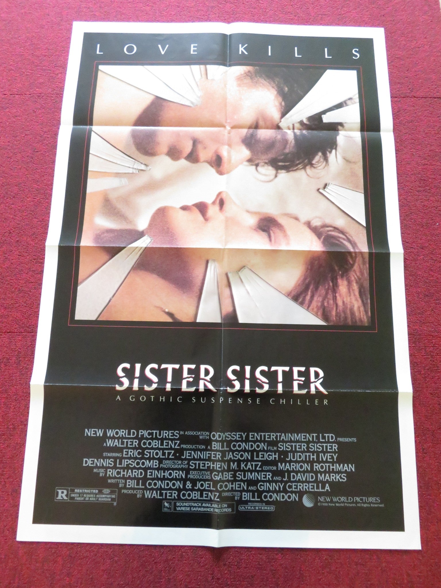 SISTER, SISTER FOLDED US ONE SHEET POSTER ERIC STOLTZ JENNIFER JASON LEIGH 1987 Rendezvous Cinema Movie posters