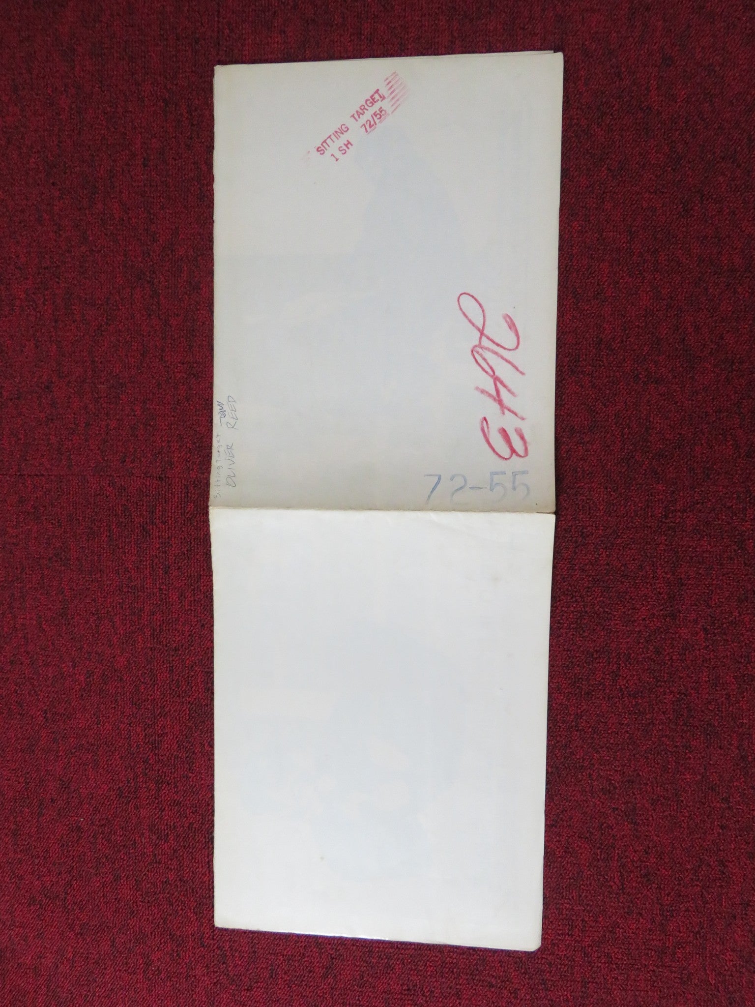 SITTING TARGET FOLDED US ONE SHEET POSTER OLIVER REED JILL ST. JOHN 1972 Rendezvous Cinema Movie posters