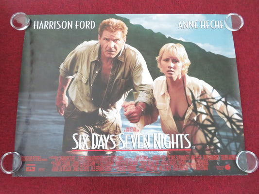 Six Days Seven Nights - A UK Quad Rolled Poster Harrison Ford Anne Heche 1998 Movie posters