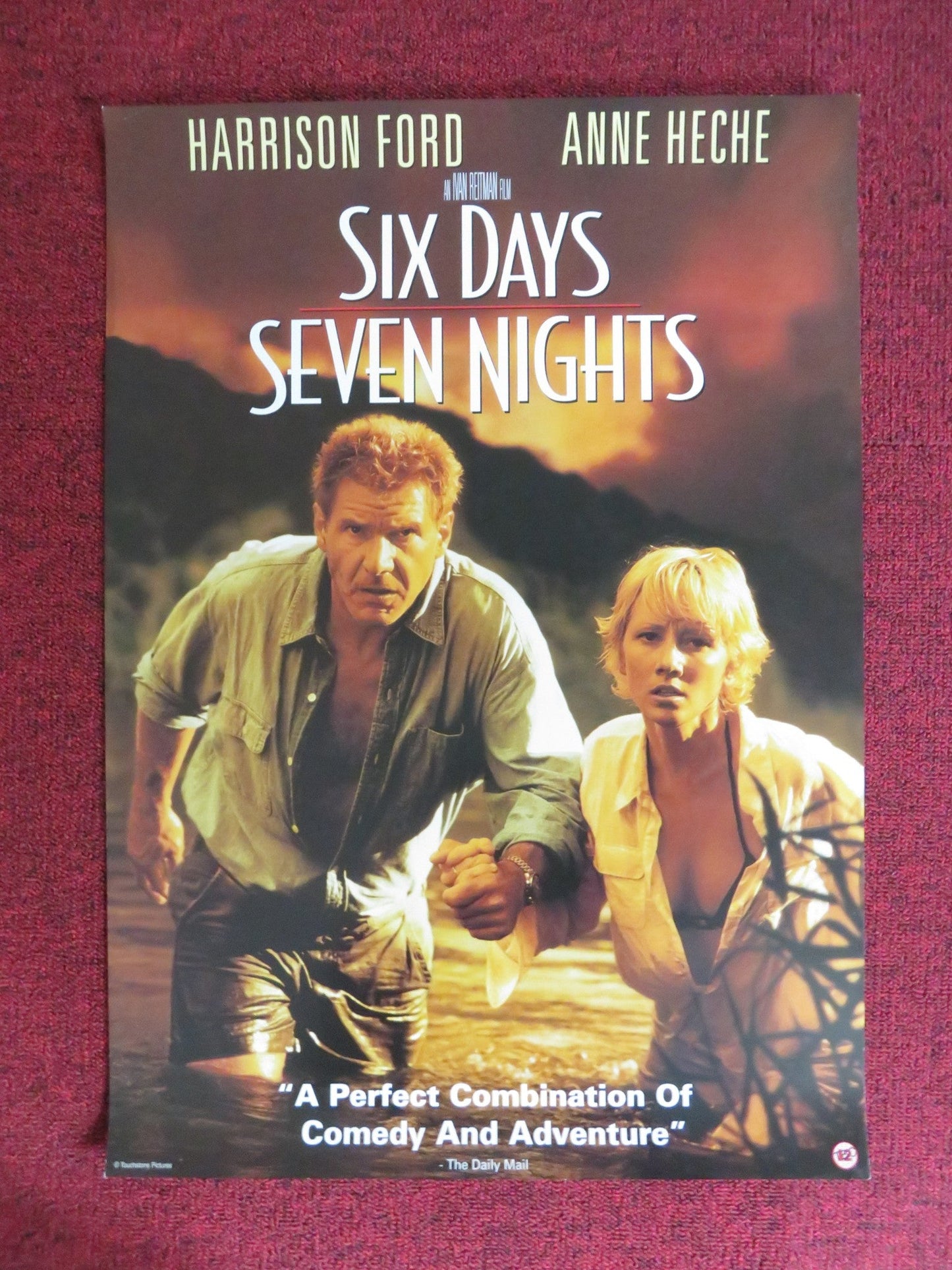 SIX DAYS SEVEN NIGHTS VHS POSTER POSTER HARRISON FORD ANNE HECHE 1998 Rendezvous Cinema Movie posters