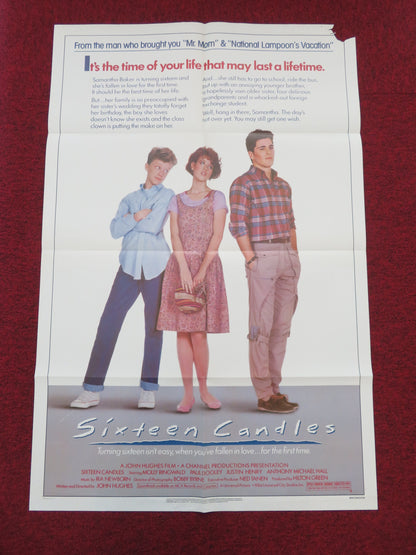 Sixteen Candles Folded US One Sheet Poster Molly Ringwald Justin Henry 1984 Movie posters