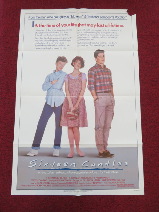 Sixteen Candles Folded US One Sheet Poster Molly Ringwald Justin Henry 1984 Movie posters