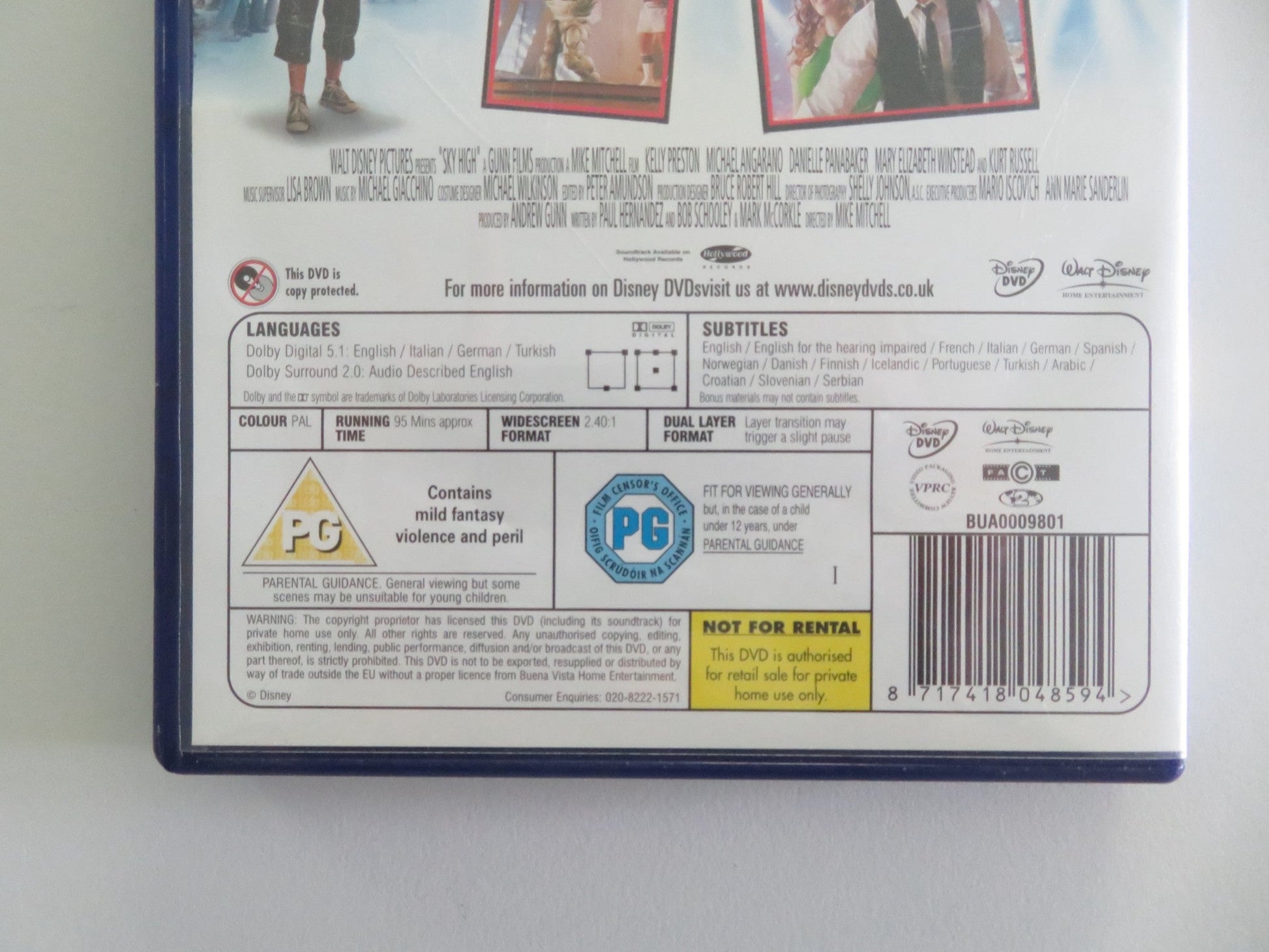 Sky High (DVD) Disney Kurt Russell Kelly Preston 2005 Region 2 Movie posters