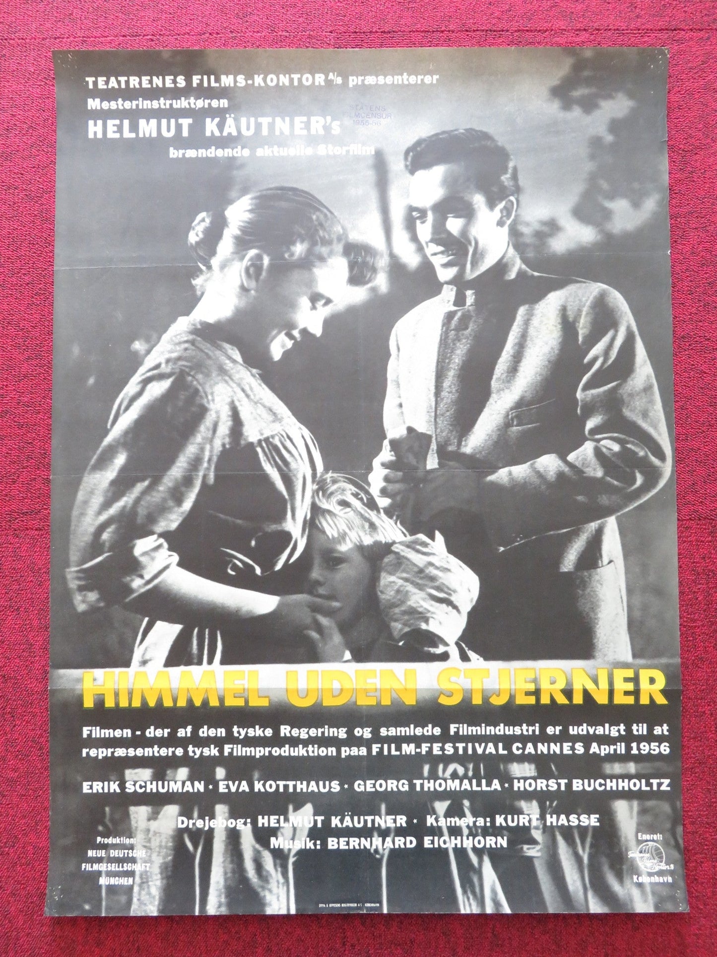SKY WITHOUT STARS DANISH POSTER ROLLED ERIK SCHUMAN EVA KOTTHAUS 1956 Rendezvous Cinema Movie posters