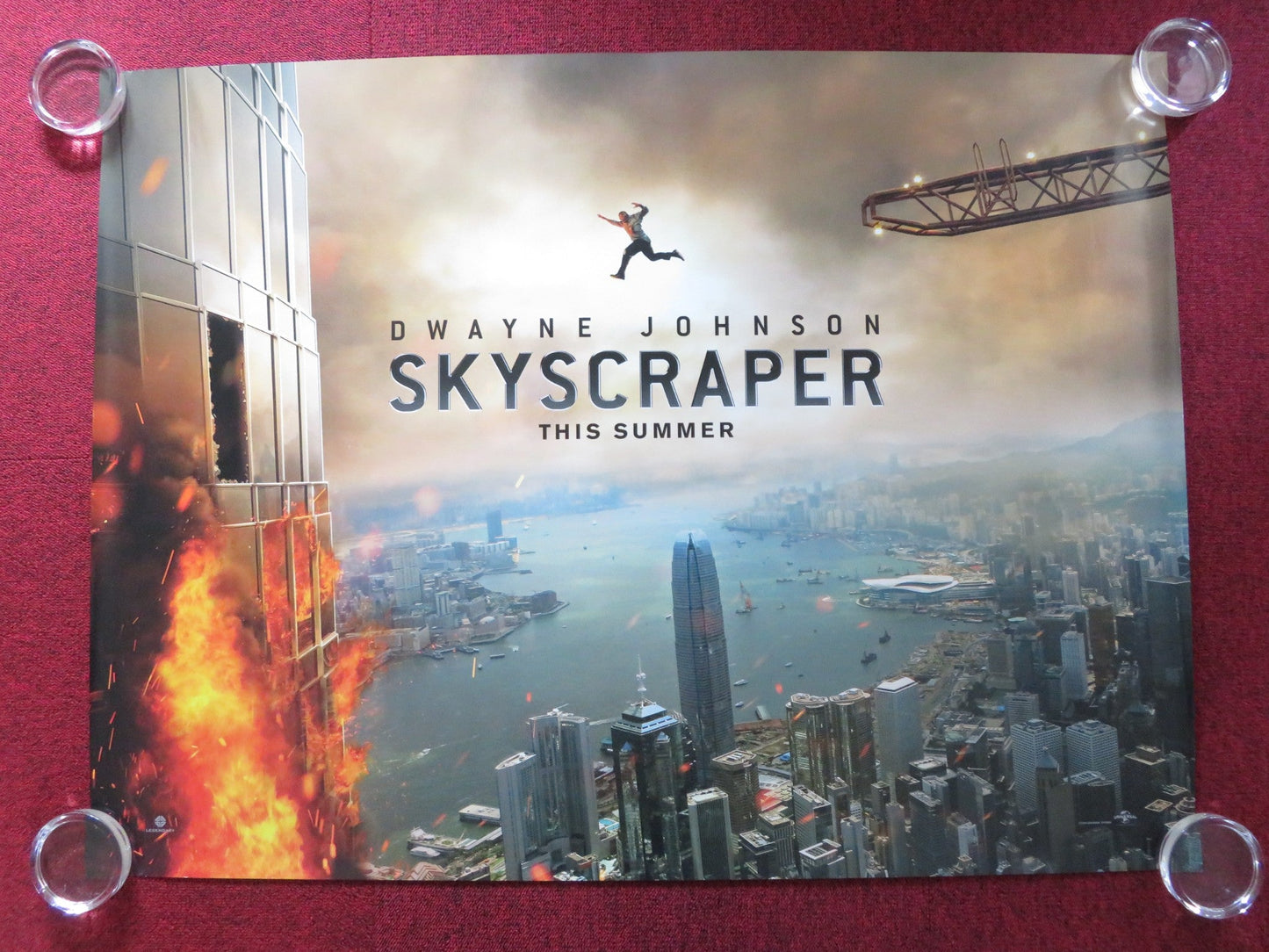 SKYSCRAPER UK QUAD ROLLED POSTER DWAYNE JOHNSON NEVE CAMPBELL 2018 Rendezvous Cinema Movie posters