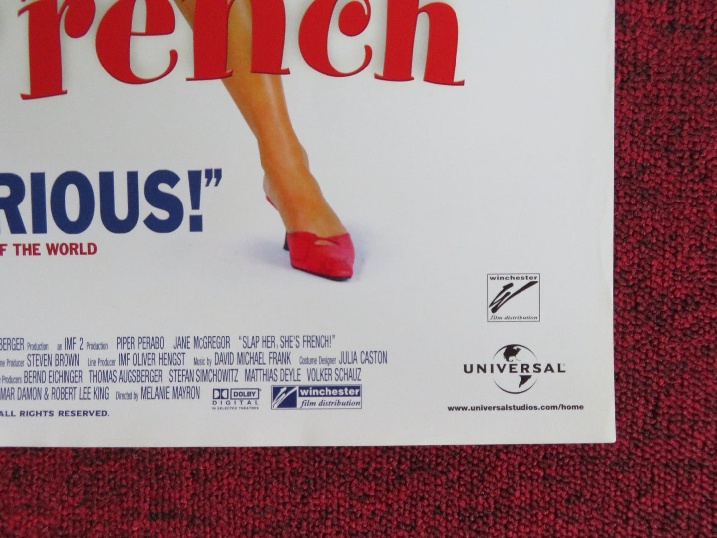 SLAP HER, SHE'S FRENCH VHS VIDEO POSTER PIPER PERABO JANE MCGREGOR 2003 Rendezvous Cinema Movie posters