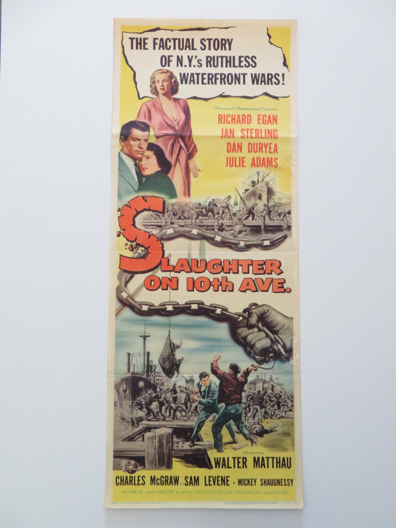 SLAUGHTER ON 10TH AVENUE US INSERT POSTER RICHARD EGAN JAN STERLING 1957 Rendezvous Cinema Movie posters