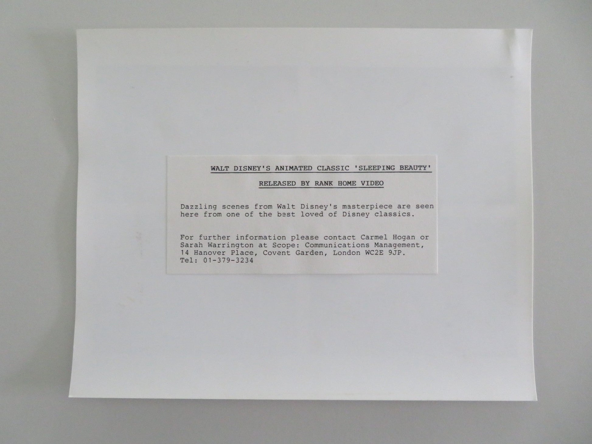 SLEEPING BEAUTY MOVIE STILL PHOTO DISNEY MARY COSTA Movie posters