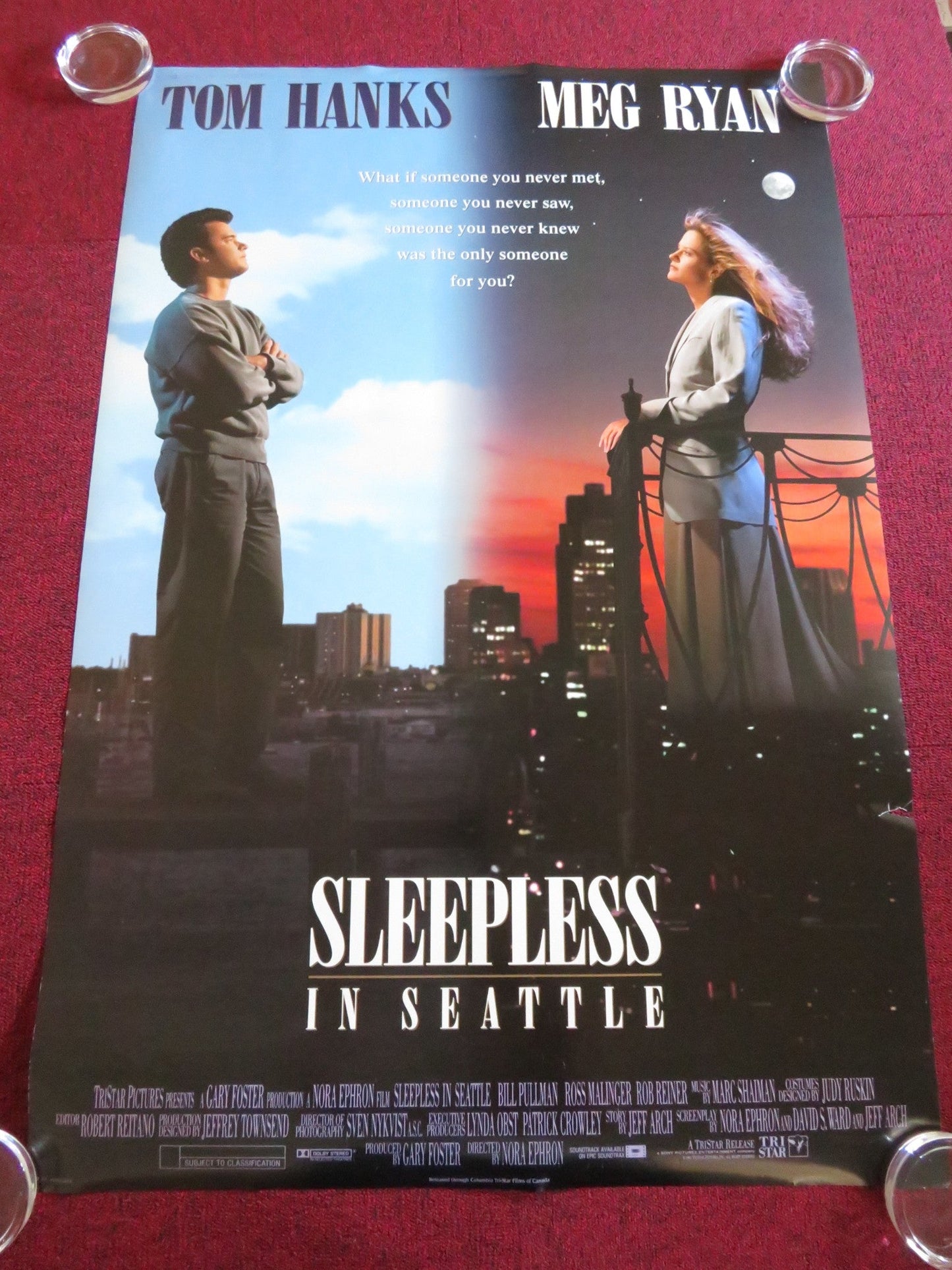 SLEEPLESS IN SEATTLE US ONE SHEET ROLLED POSTER TOM HANKS MEG RYAN 1993 Rendezvous Cinema Movie posters