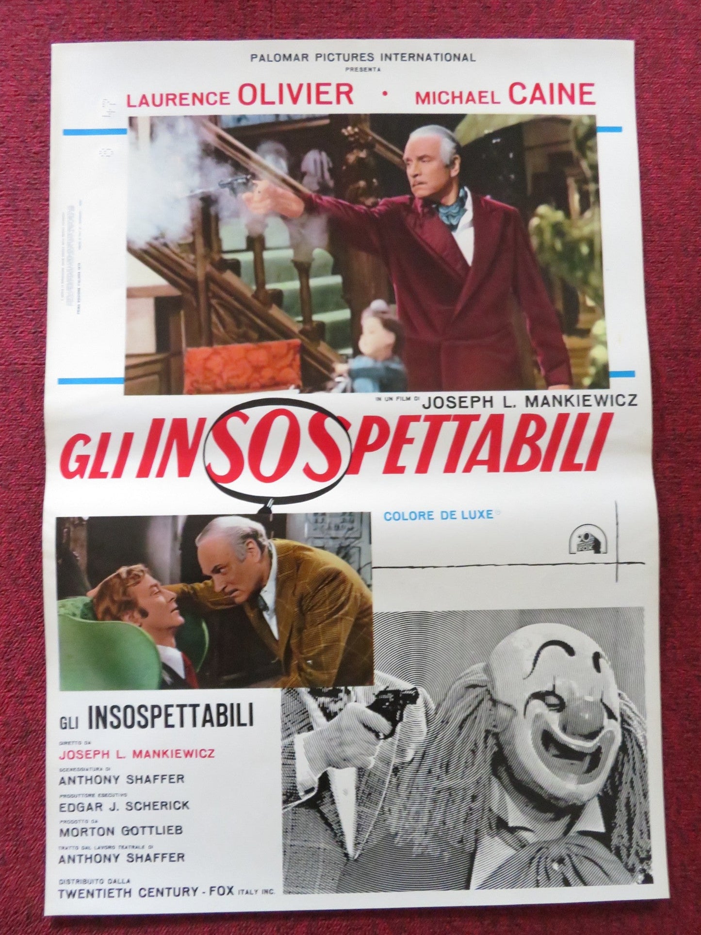 SLEUTH - A ITALIAN FOTOBUSTA POSTER LAURENCE OLIVIER MICHAEL CAINE 1972 Rendezvous Cinema Movie posters