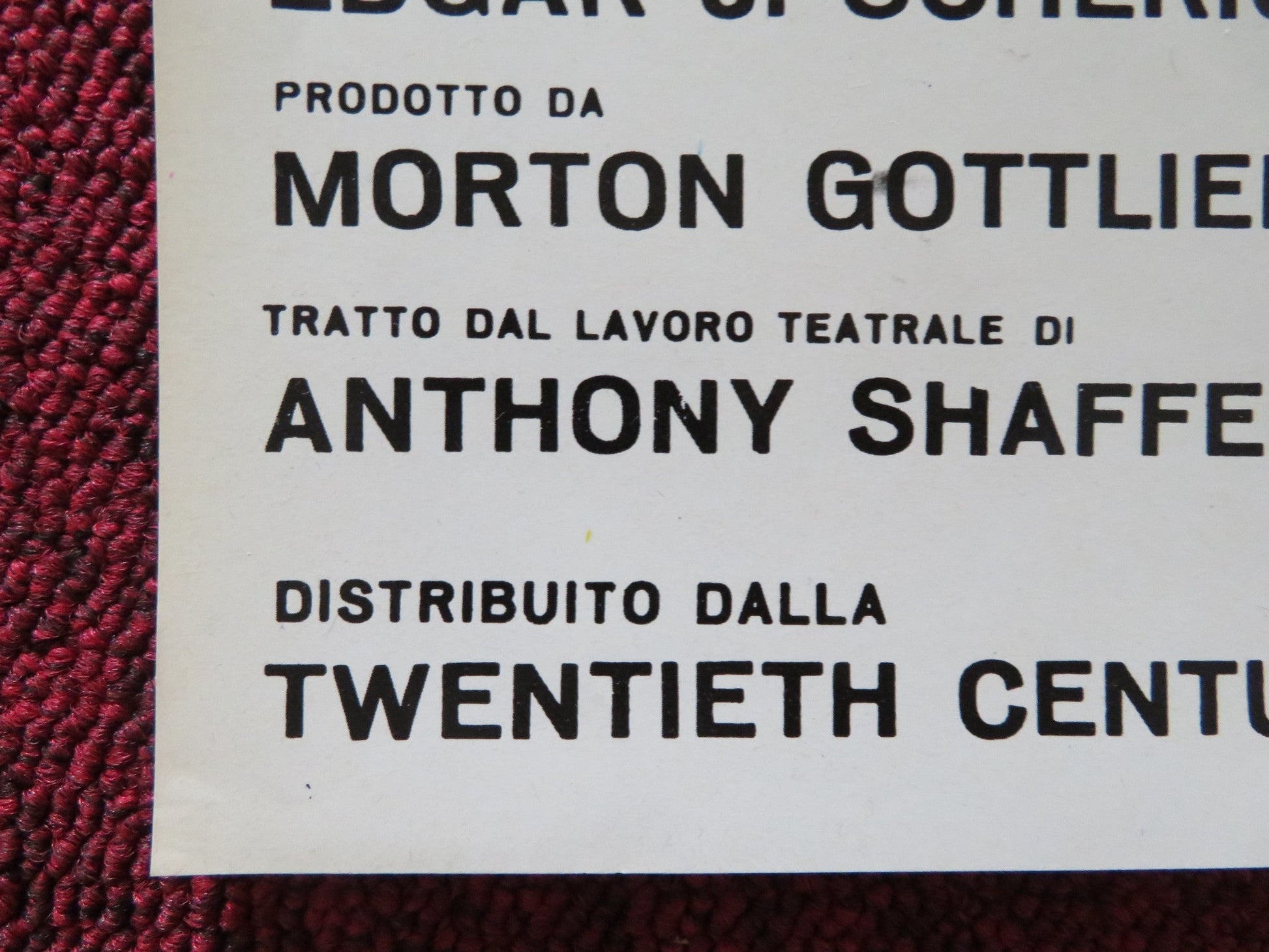 SLEUTH - A ITALIAN FOTOBUSTA POSTER LAURENCE OLIVIER MICHAEL CAINE 1972 Rendezvous Cinema Movie posters