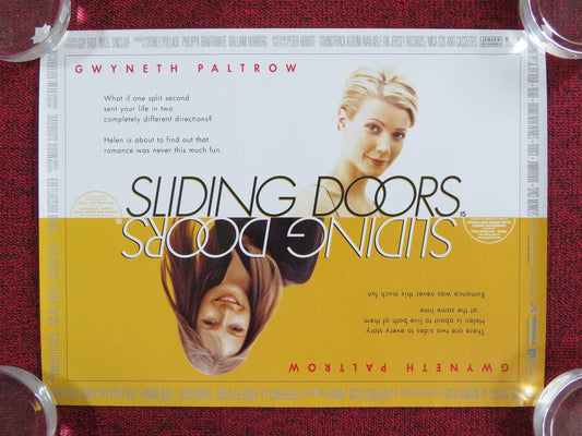 SLIDING DOORS UK MINI QUAD POSTER GWYNETH PALTROW JOHN HANNAH 1998 Rendezvous Cinema Movie posters