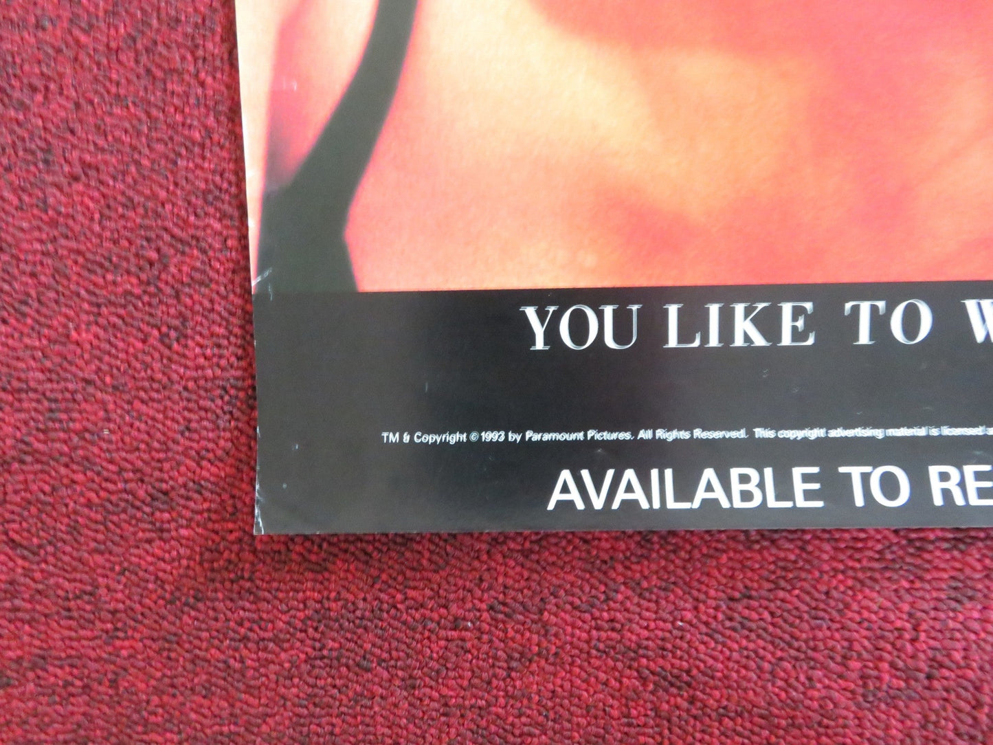 SLIVER VHS VIDEO POSTER SHARON STONE WILLIAM BALDWIN 1993 Rendezvous Cinema Movie posters